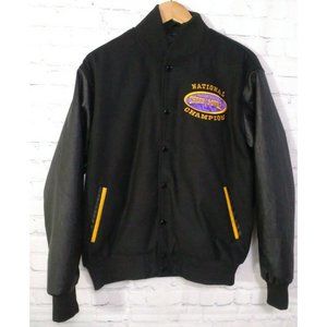 National American Cheer Power Champion Letterman Jacket Wool Leather Coat Medium